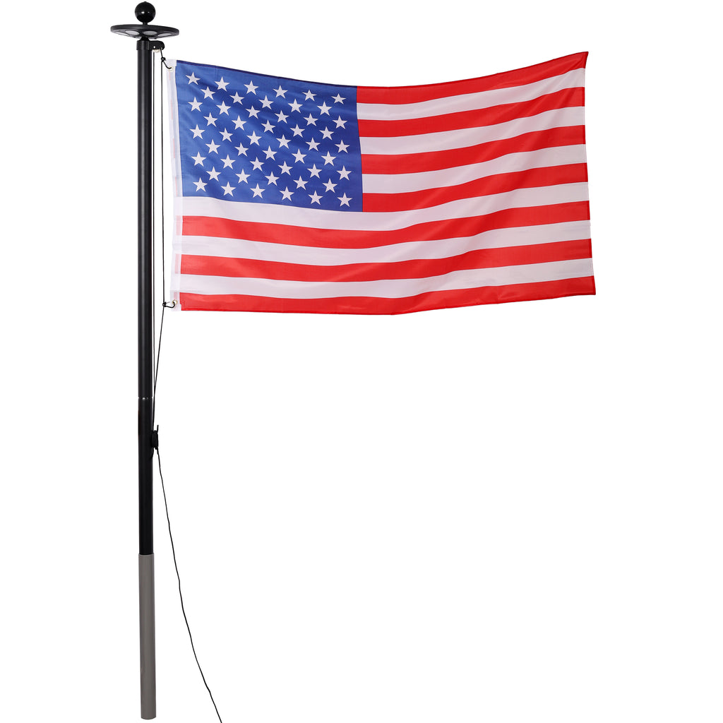 20FT Heavy Duty Flagpole Kit with LED Solar Light