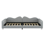 Full Size Upholstered Daybed in Gray Sherpa Fabric