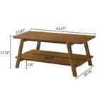 Metz Mid-Century Modern Wood Shelf 3-Piece Coffee Table Set