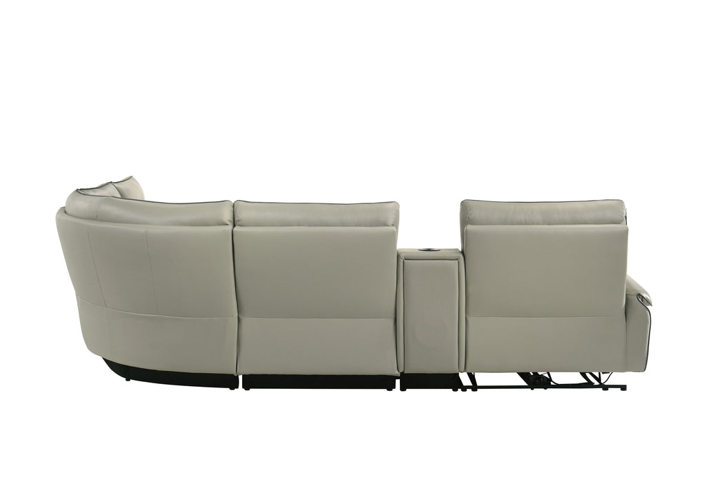 Jayke Top Grain Leather Match Power Motion Sectional Sofa