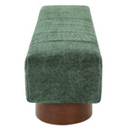 Green Boucle Upholstered Indoor Dining Bench