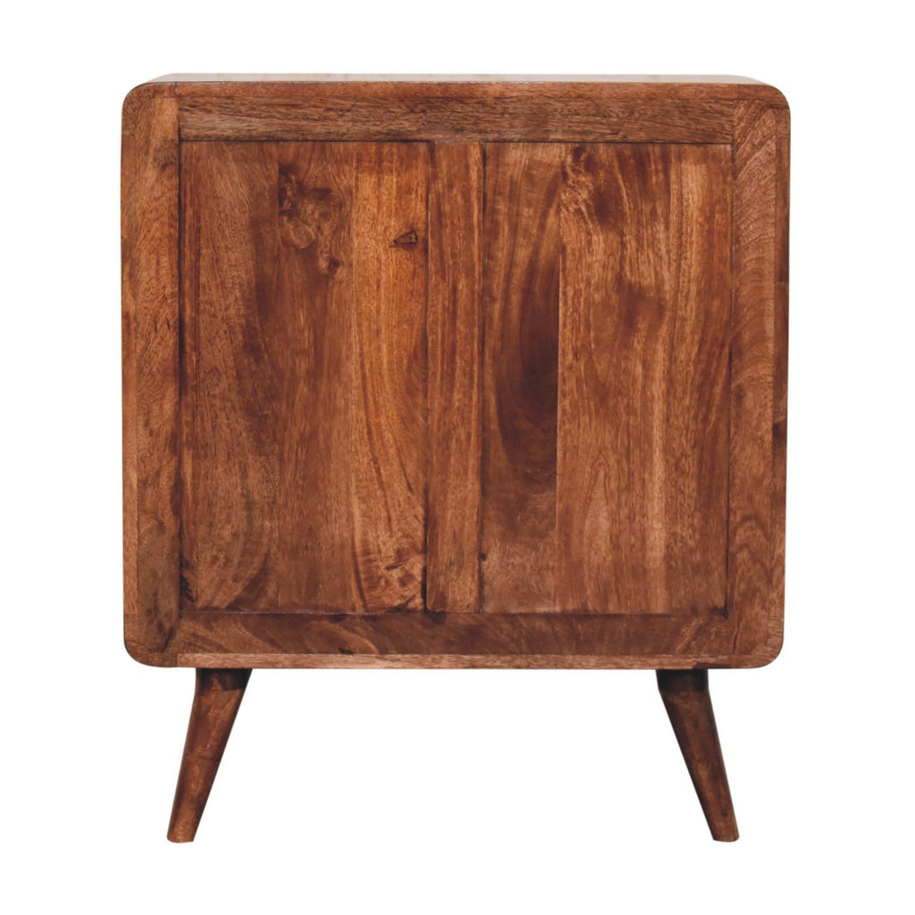 Solid Wood Curved Honey Chest of Drawers