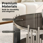 Modern Luxury Coffee Table and Side Table Set, 2-Piece Oval