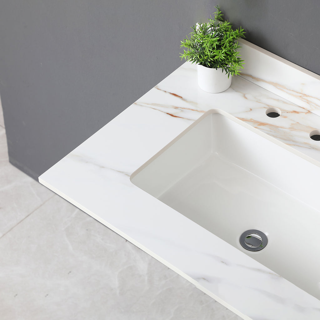 31 Inch Carrara Marble Vanity Top