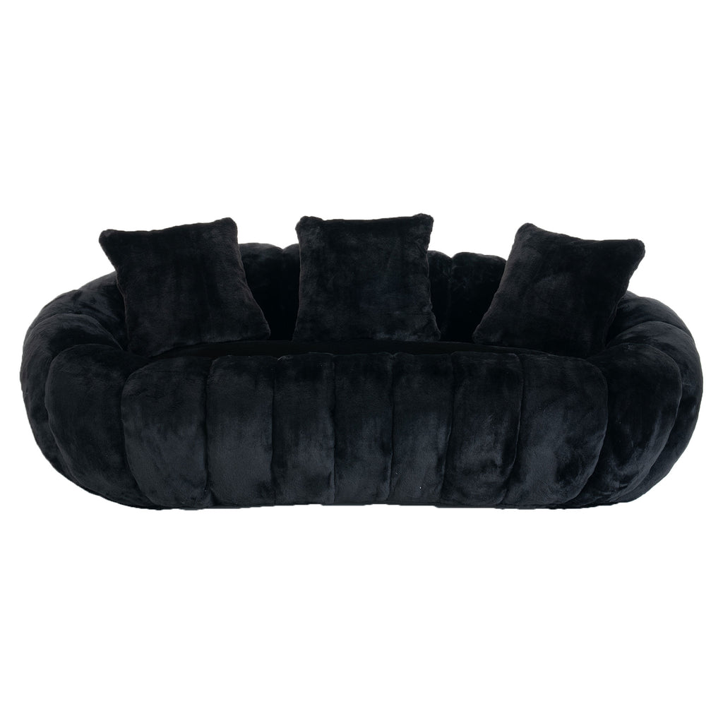 Floral-Shaped Ultra-Soft Faux Fur Sofa