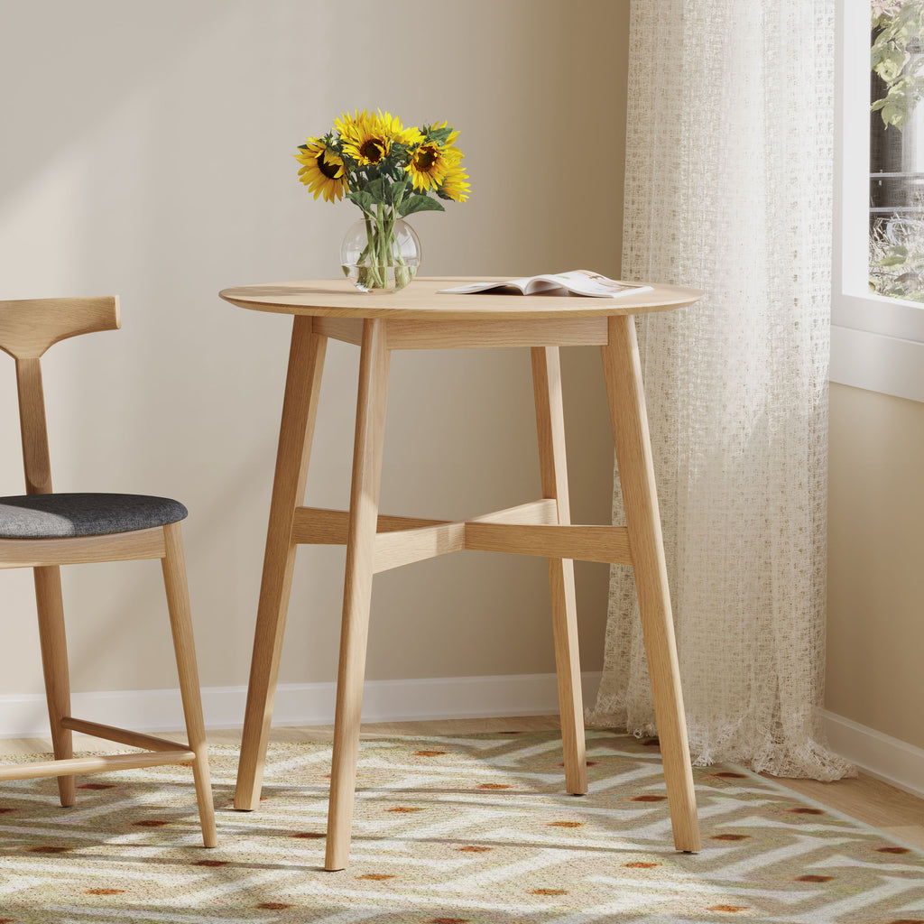 Wood Counter Height Round Dining Table