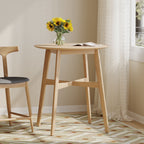 Wood Counter Height Round Dining Table