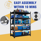 5 Tier Storage Shelves, 2200LBS Adjustable Metal Shelving Unit