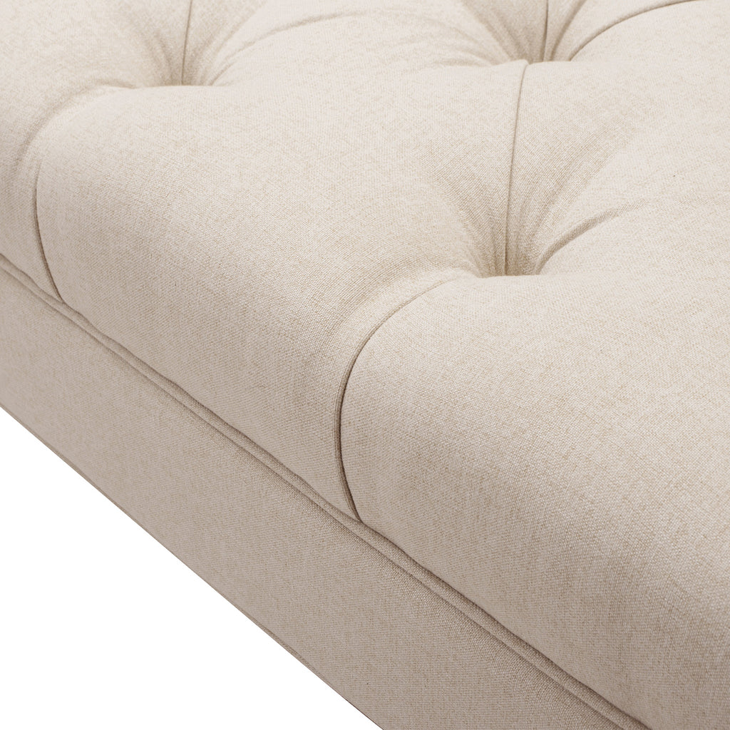 Alma Tufted Flared Arm Entryway Bench in Sky Neutral