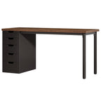 47" Computer Desk with 5 Drawers & Reversible Cabinet, Rustic