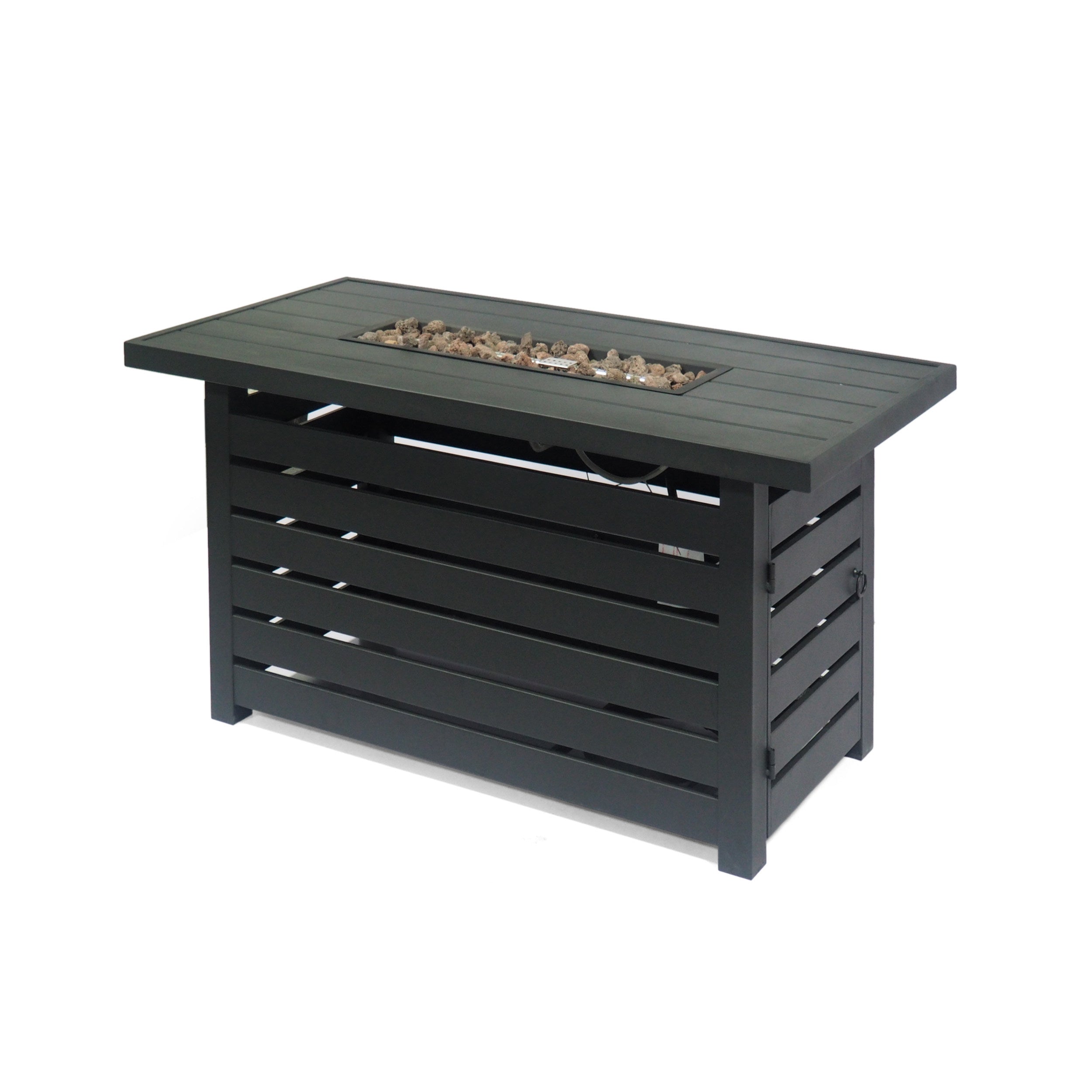 Rectangular Iron Fire Pit - 30,000 BTU - Tank Cover Inside