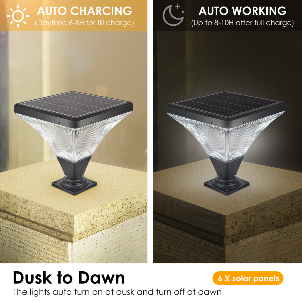 15" Black Outdoor Post Light