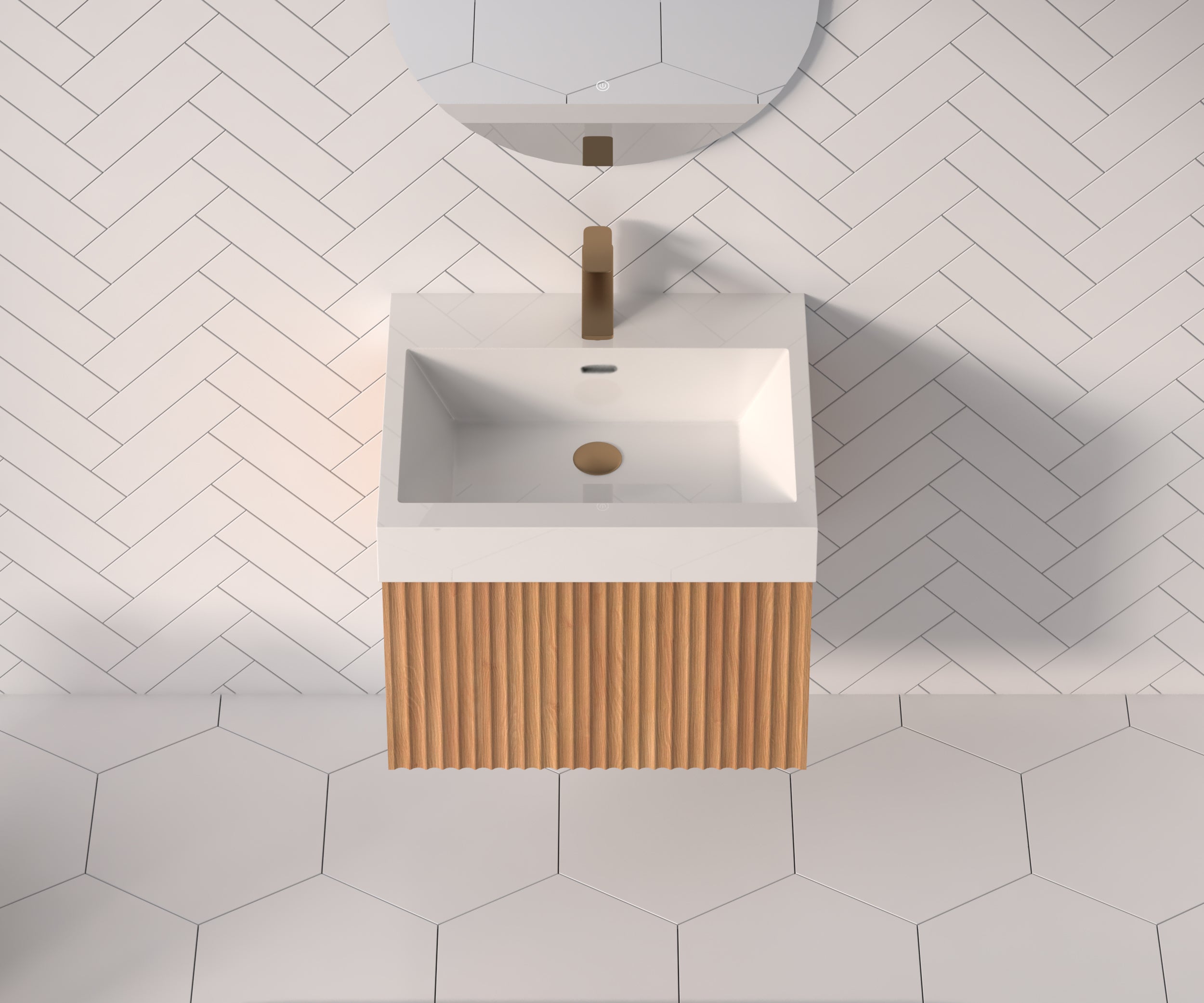 24" Bathroom Vanity with Sink - Modern Minimalist Design