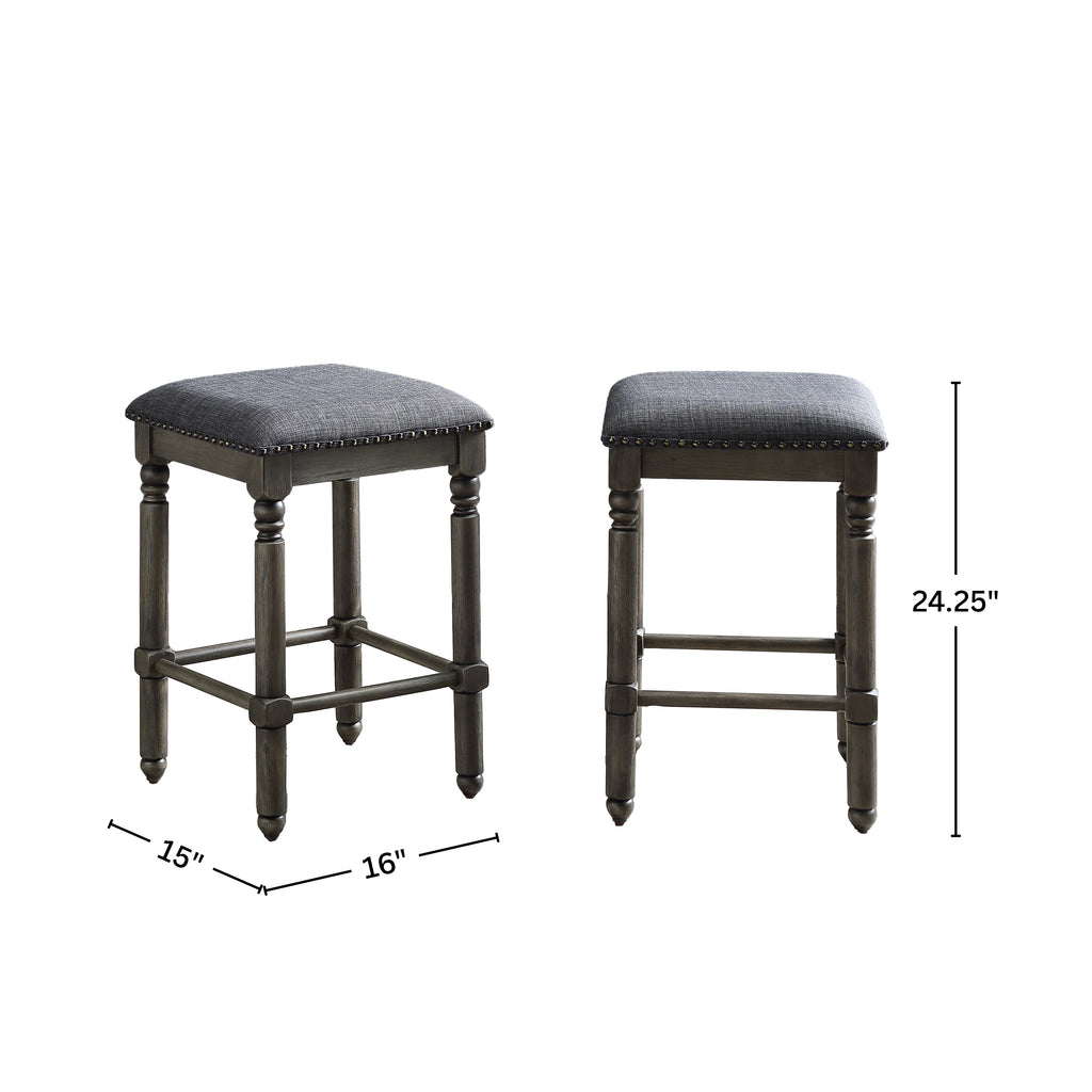 Arnhem Wood Upholstered Swivel Counter Height Stool, Set of 2