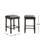 Arnhem Wood Upholstered Swivel Counter Height Stool, Set of 2