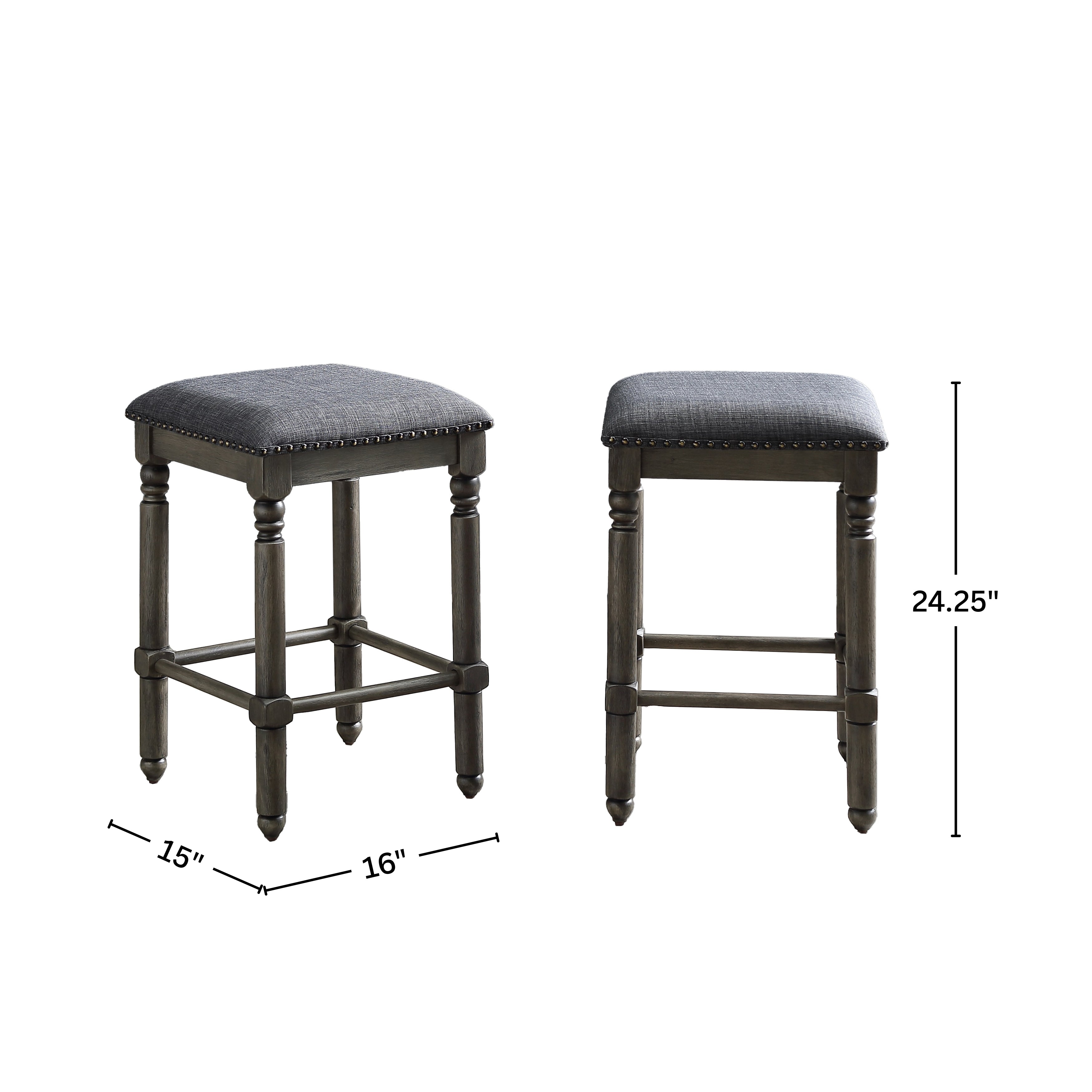 Arnhem Wood Upholstered Swivel Counter Height Stool, Set of 2