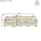 U-Shaped Couch with Storage and 2 Ottomans