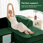 106" Teddy Fabric No Assembly Sofa with L-Shaped Chaise