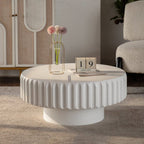 Round Fluted Storage Table with Lift-Off Lid