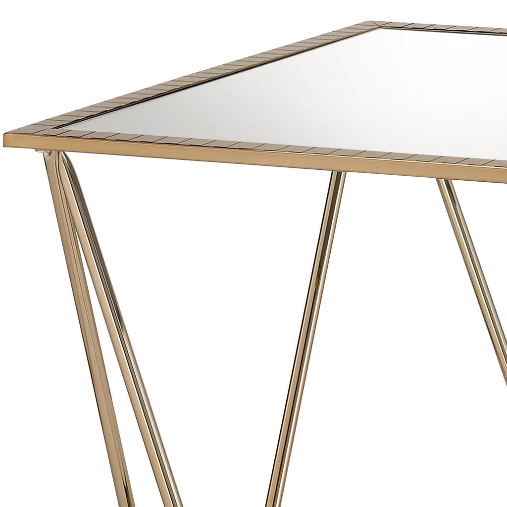 Fogya Mirrored & Champagne Table