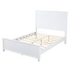 White Queen Size Bed Frame - Solid Wood & MDF