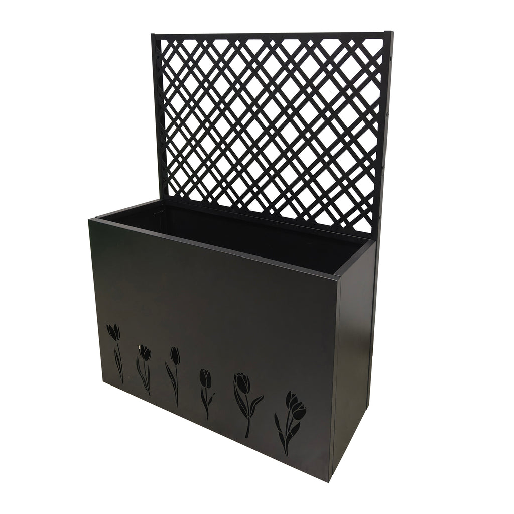 Tall Metal Planter Raised Garden Bed with Trellis