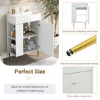 21.6" White Left Side Storage Bathroom Vanity