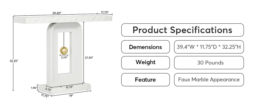 Modern Console Table with Geometric Base