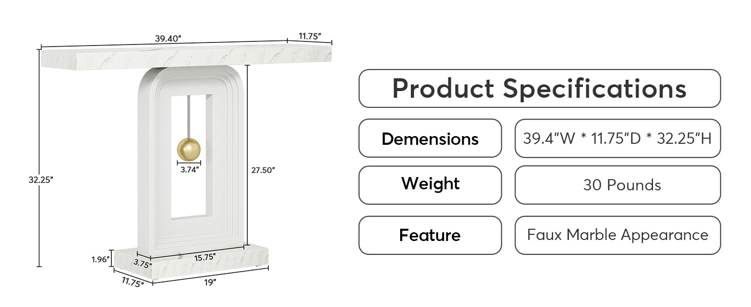 Modern Console Table with Geometric Base