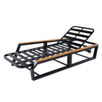 5-Piece Outdoor Chaise Lounge Set, 2 Adjustable Recliners with Side Table