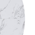 47.24" Round Dining Table for 4 - Farmhouse MDF Table with Marble