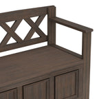 Amherst Solid Wood Entryway Storage Bench in Farmhouse