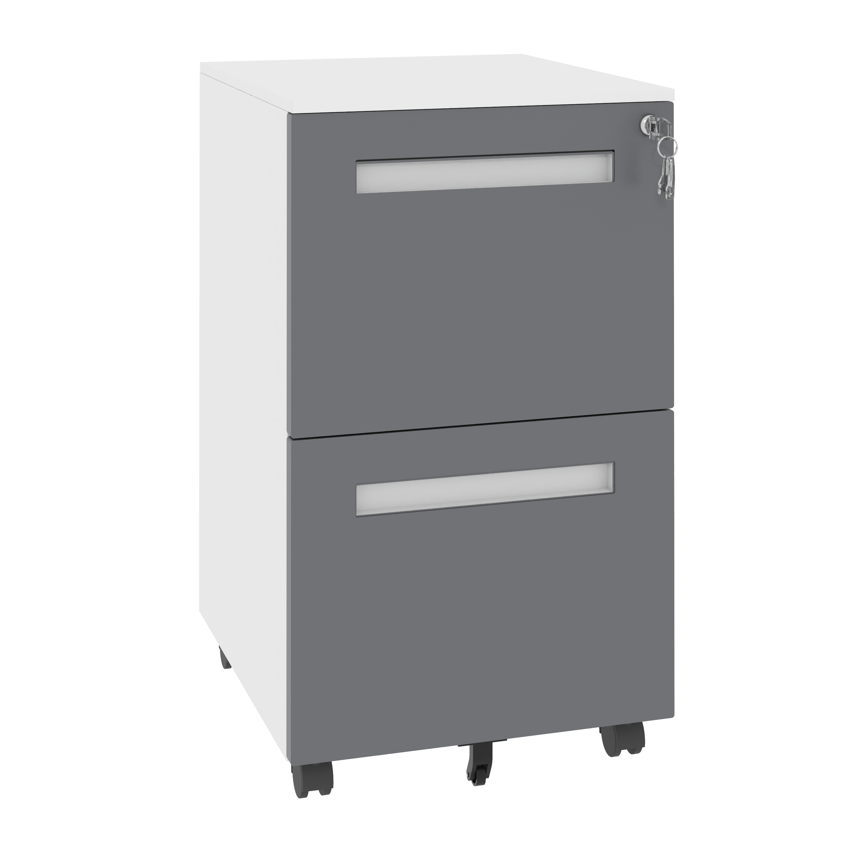 2-Drawer Mobile File Cabinet with Lock