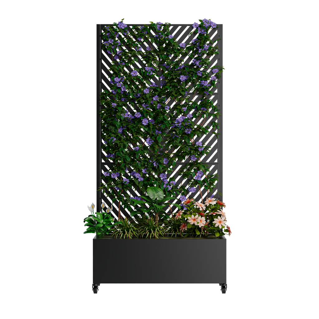 Metal Planter Box with Trellis