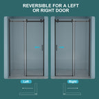 48"W x 76"H Single-Slide Shower Door - 8mm Tempered Glass