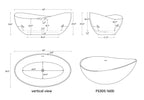 63" Premium Solid Surface Deep Soaking Bathtub