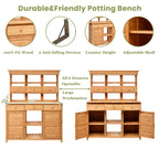 TOPMAX 65.7'' Tall Garden Potting Bench with Hutch