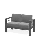 52" All-Weather Metal Loveseat Patio Sofa with Thick Cushions