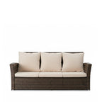 67.7" All-Weather Wicker 3-Seat Patio Sofa with Thick Beige Cushions