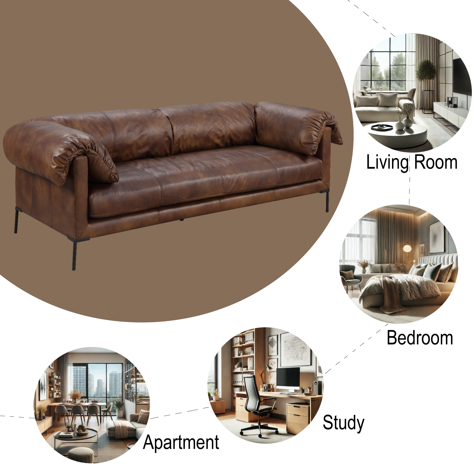 Jaron Leather Sofa