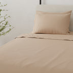 Omne Sleep 4-Piece Khaki Brushed Microfiber Twin Sheet Set