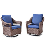 Outdoor Swivel Rocking Wicker Chairs Set of 2