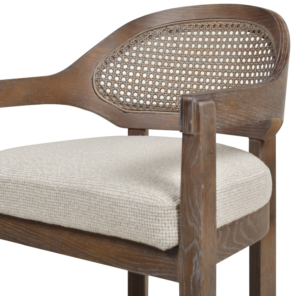 Americana Mid-Century Modern Counter Stool, 26-Inch Cane Back, Beige