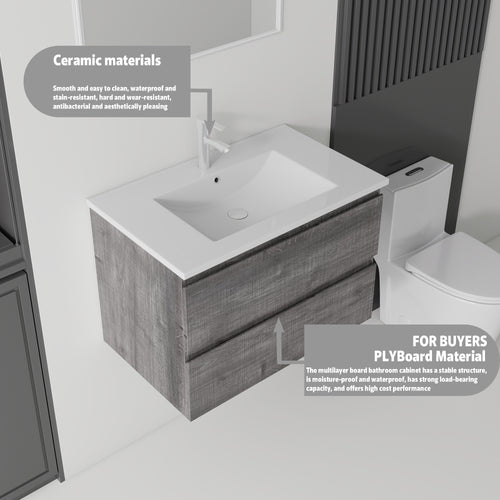 24 Inch Floating Bathroom Vanity with Sink