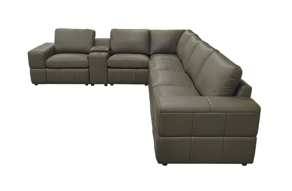 Large Arm Leather Match Upholstery Modular Sectional