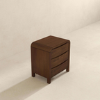 Lionel Mid Century Modern Solid Wood 3-Drawer Nightstand