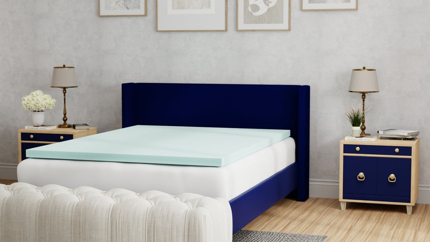 Omne Sleep Plush 3 Inch Full Memory Foam Cooling Mattress Topper