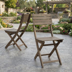 Outdoor Acacia Wood Folding Dining Chair (Set of 2)