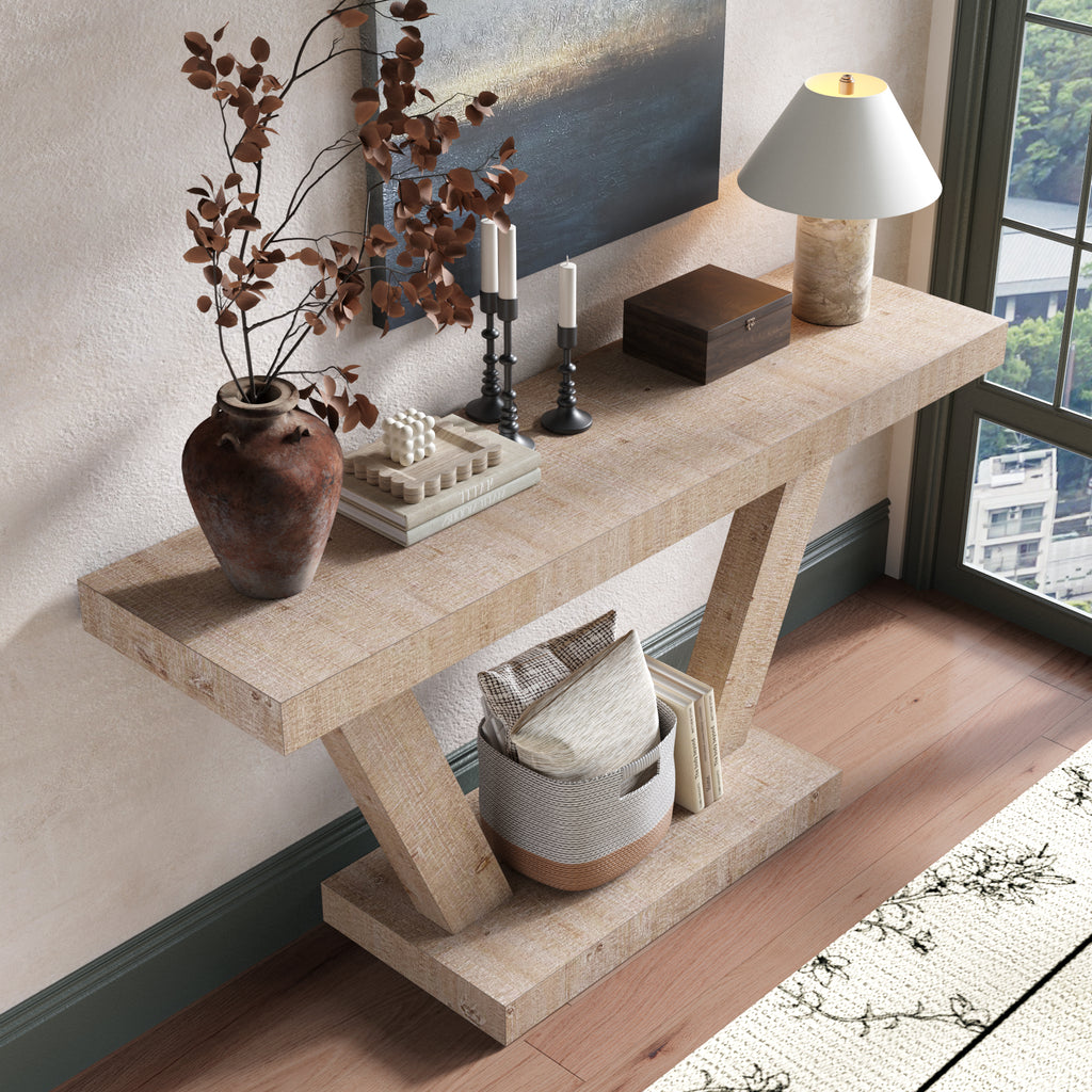 60 Inches Vintage Distressed Wood Entryway Bench with Storage