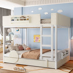 Queen Bunk Bed With Trundle and Bookshelf